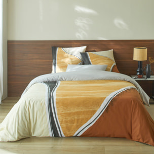 Parure housse de couette 3pcs 100% 100% coton 57 fils_cross gris perle