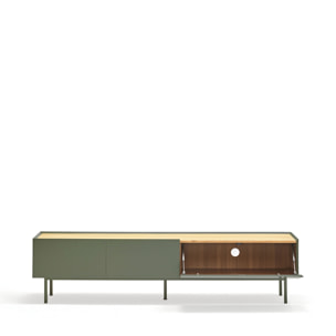 Mueble de televisión Arista con 2 cajones y 1 puerta abatible verde