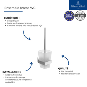 Ensemble brosse WC Elements - Striking Nickel Brossé