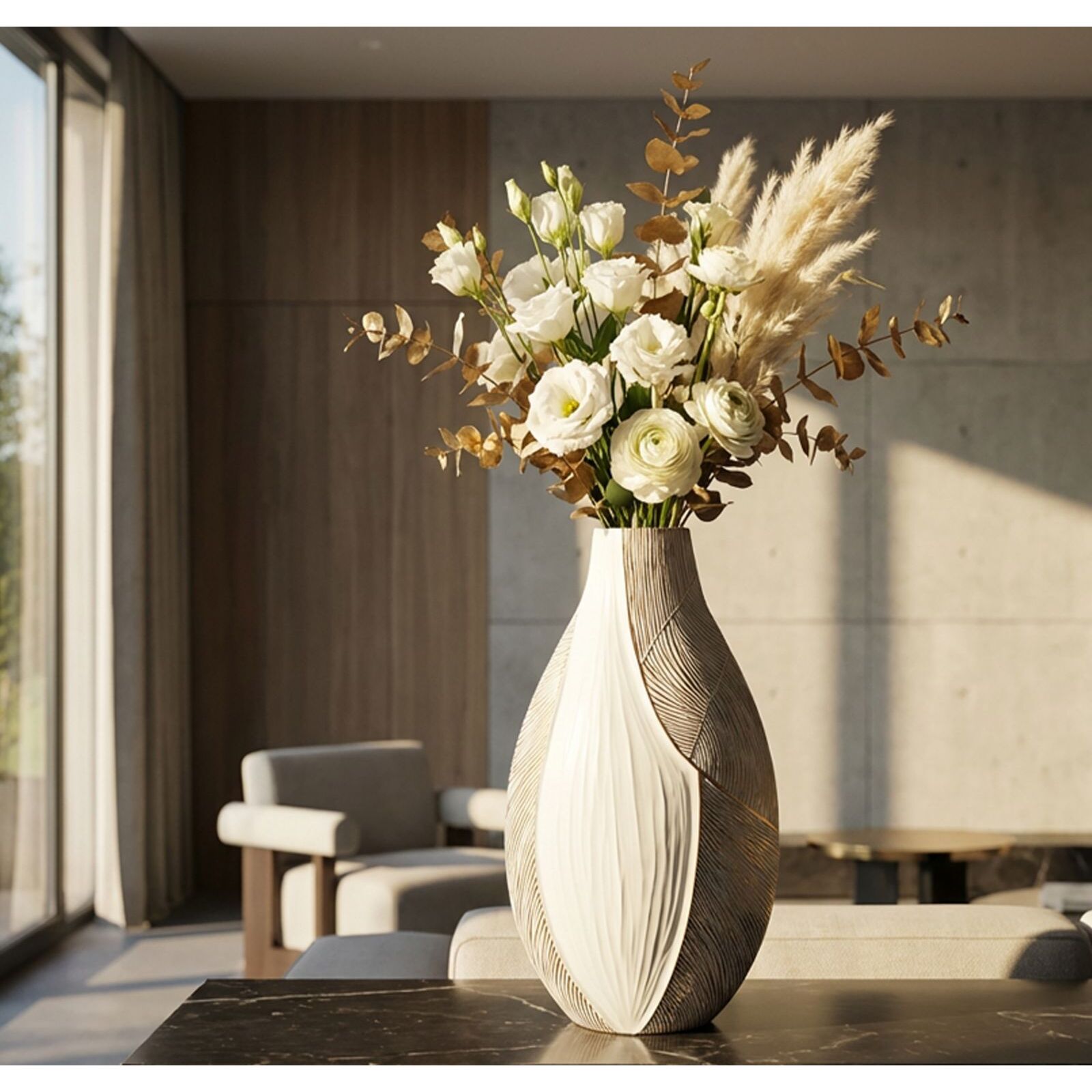 VASO RESINA HO CHI MINH CM 29,5X13,5X50 (APERTURA CM 8X5)