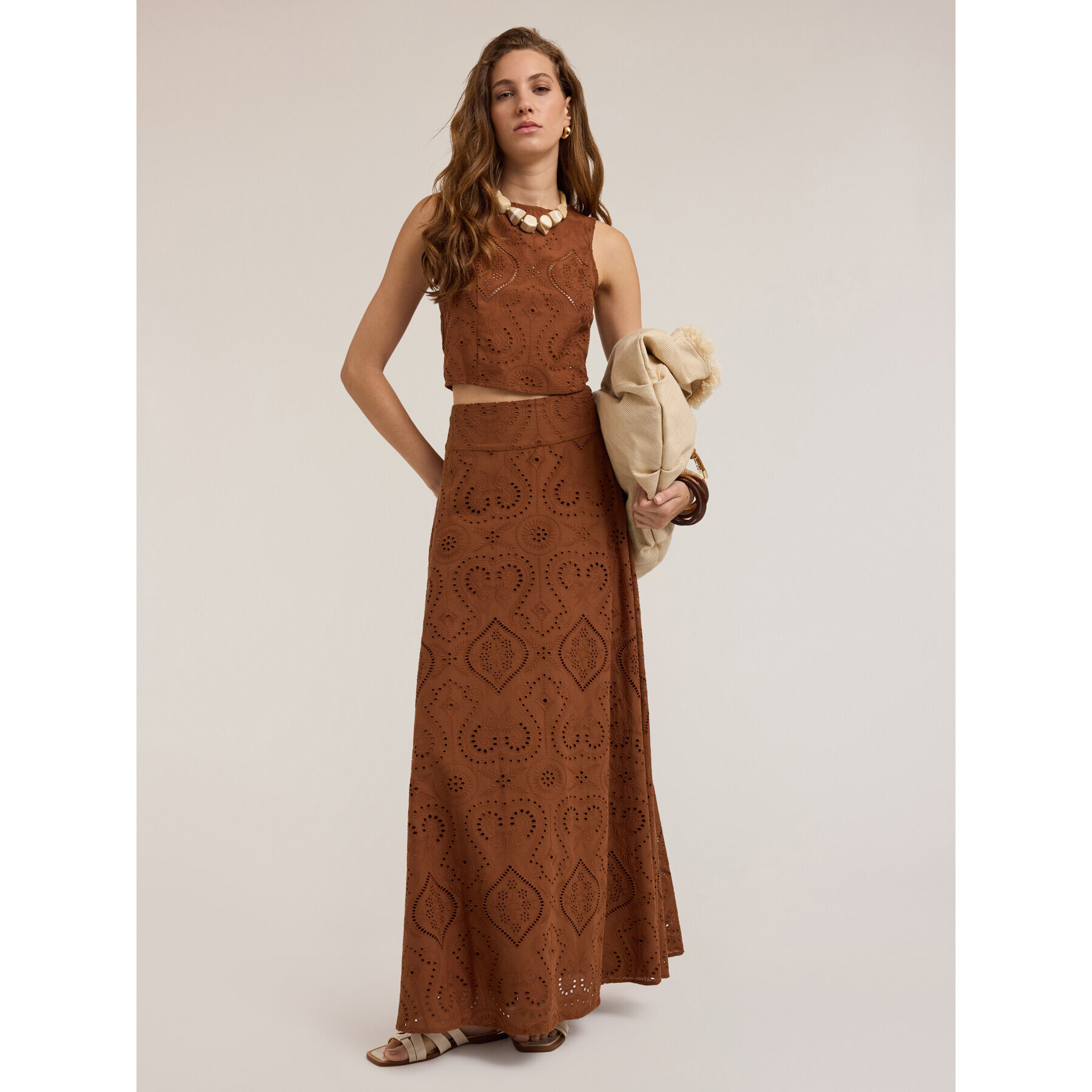 Motivi - Top de sangallo - Marrón