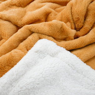 Plaid imitation "Lapin" - Cocoon Camel - 130x170cm - 610g/m²