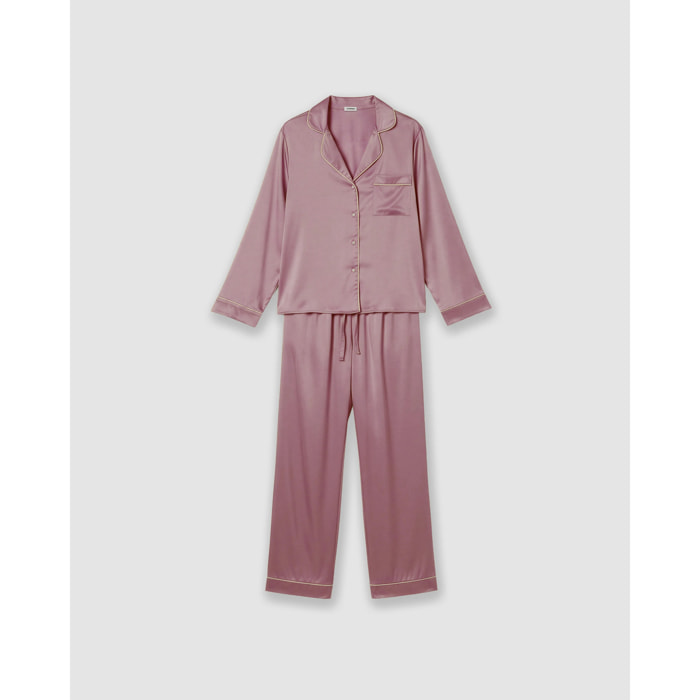Pijama largo satén friday berenjena