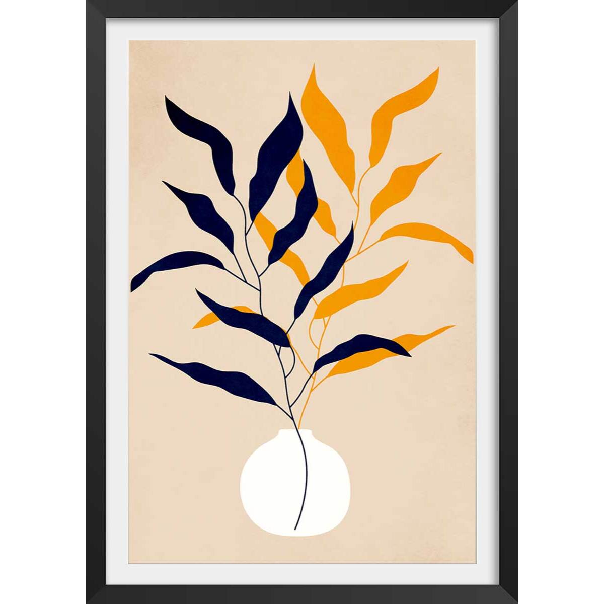 Affiche fleurs plante et purete Affiche + cadre en bois - Noir