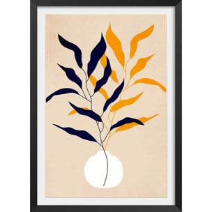 Affiche fleurs plante et purete Affiche + cadre en bois - Noir