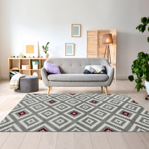 Tapis salon et chambre tissé motif géométrique DILU