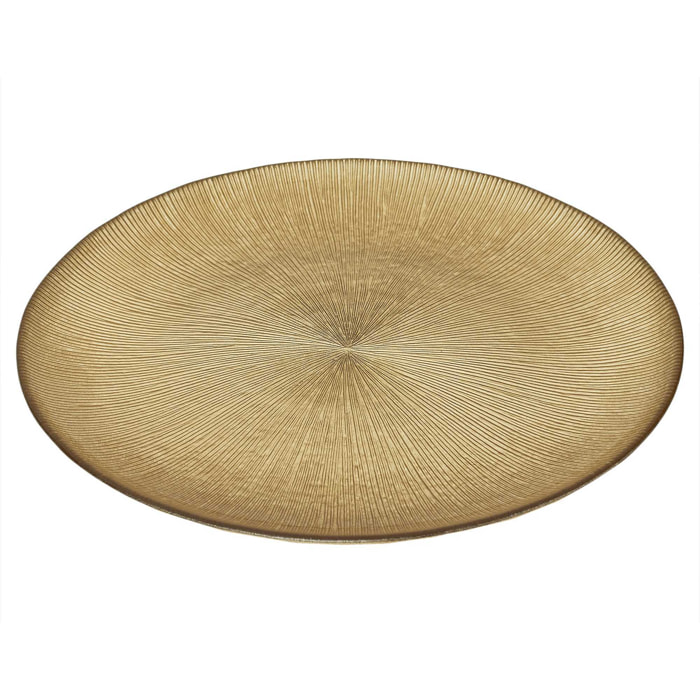 Assiette En Verre Doree D21cm
