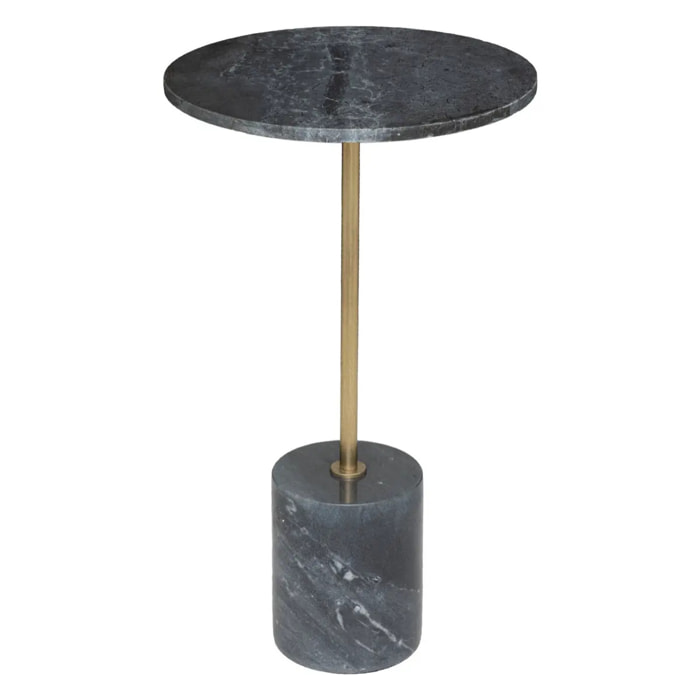 Table d'appoint "Ilian" - marbre et métal - gris