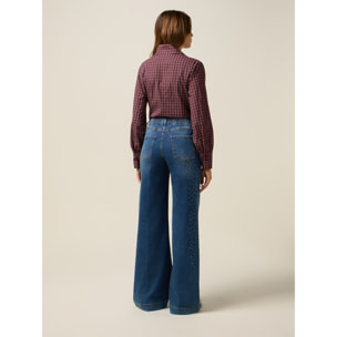 Oltre - Camisa de algodón con lazo y gemelos - Burgundy