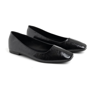 Ballerina con punta squadrata - NERO