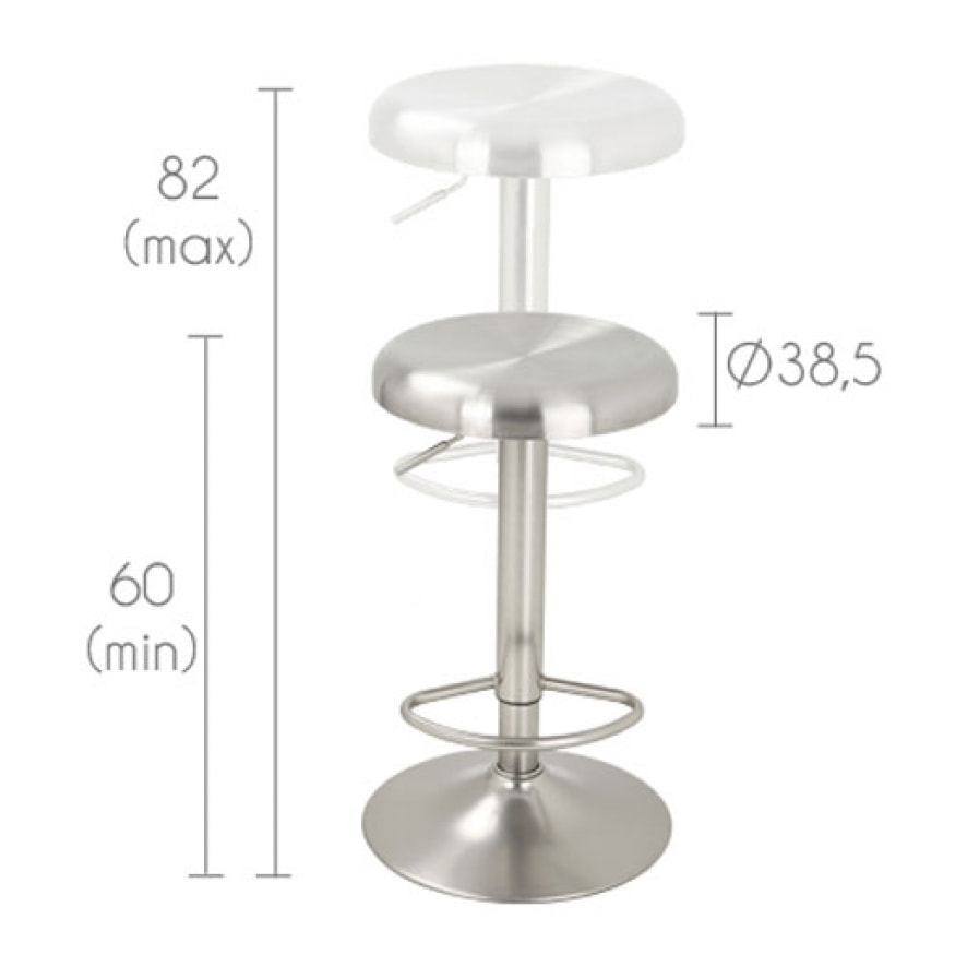 Tabouret de bar Silver 60/82 cm (lot de 2)