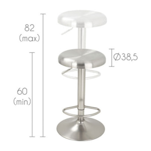 Tabouret de bar Silver 60/82 cm (lot de 2)