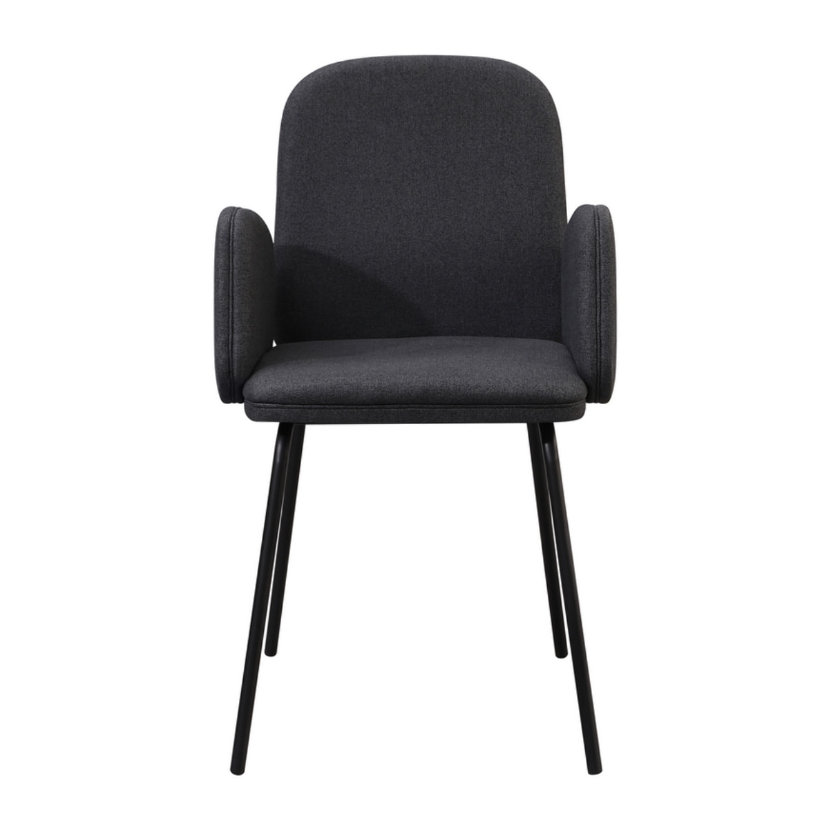 Coppia di sedie con braccioli in tessuto grigio scuro - Kendal