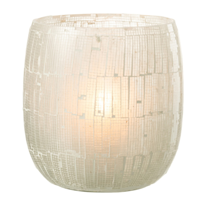 J-Line photophore Mosaique - verre - gris clair - large