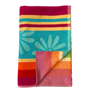 Serviette de plage éponge velours Jacquard ciselée - Bloma - 90x170cm - 340g/m²