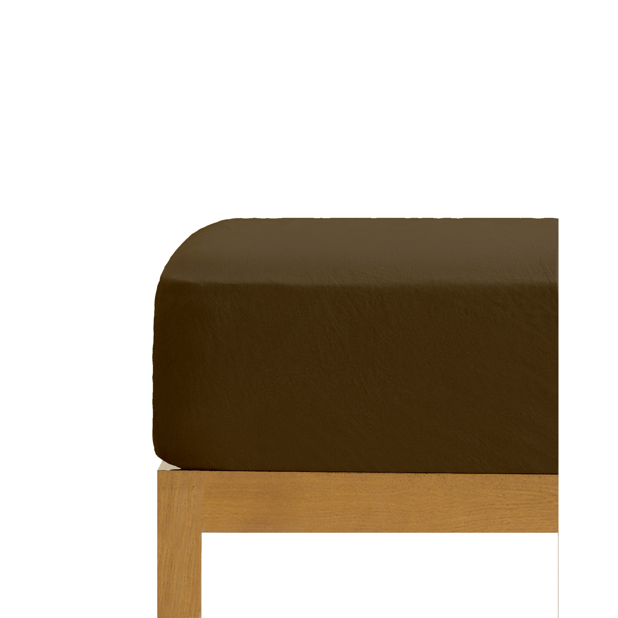 Drap-housse Marron 100% couleur