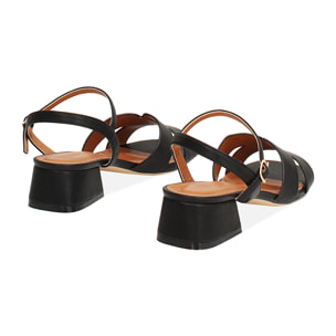 Sandali neri con tacco 4 cm