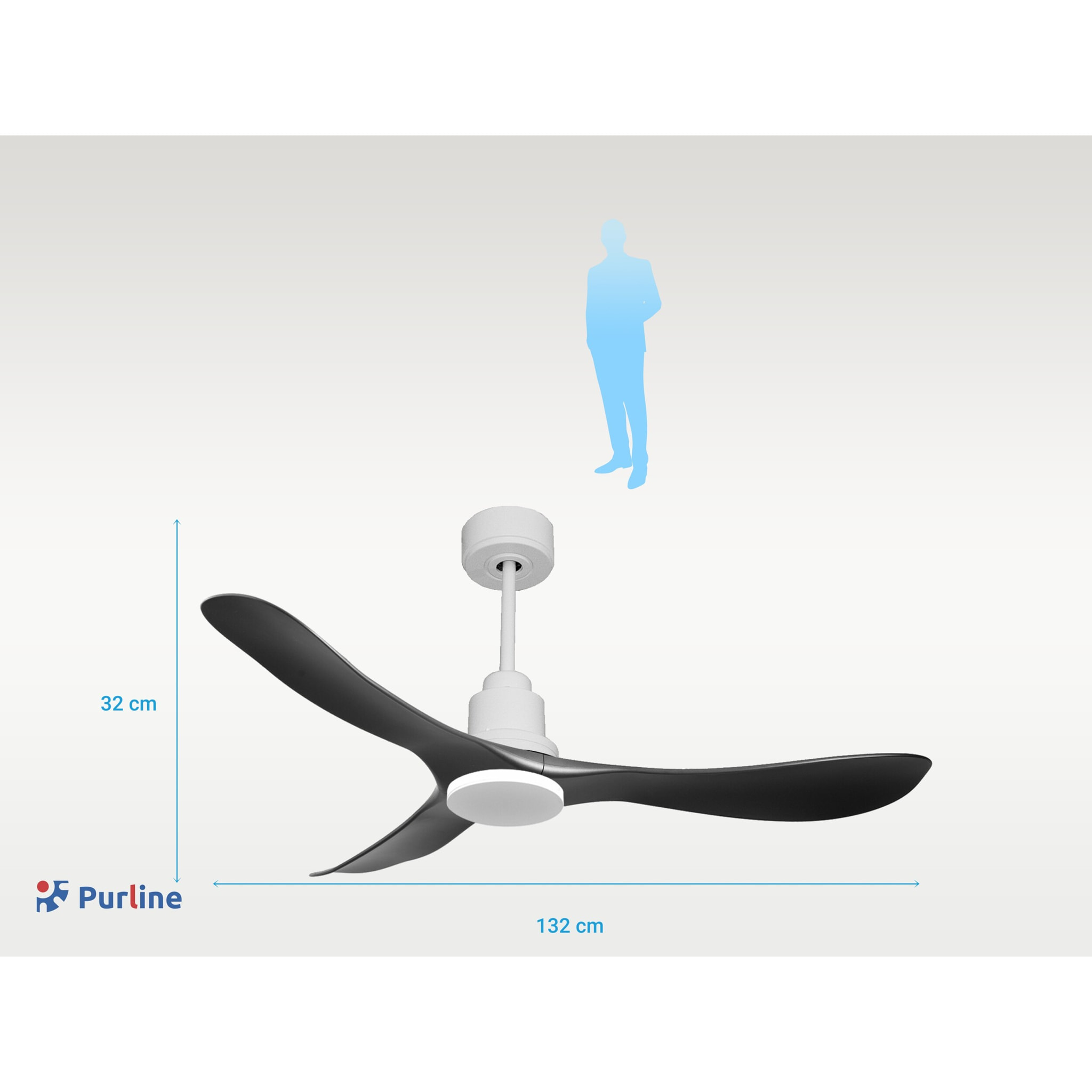 Ventilador de techo Reversible Termostato Vendible Pais Wifi Motor DC Techos Inclinados Mando a Distancia Hypersilence Memoria TiomanD132C0466670 PURLINE