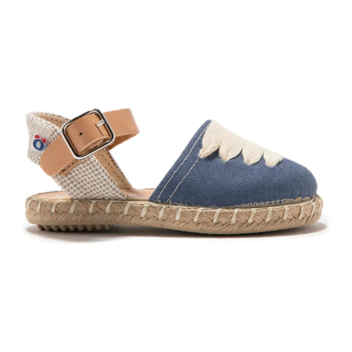 Espadrillas platform con dettagli blu