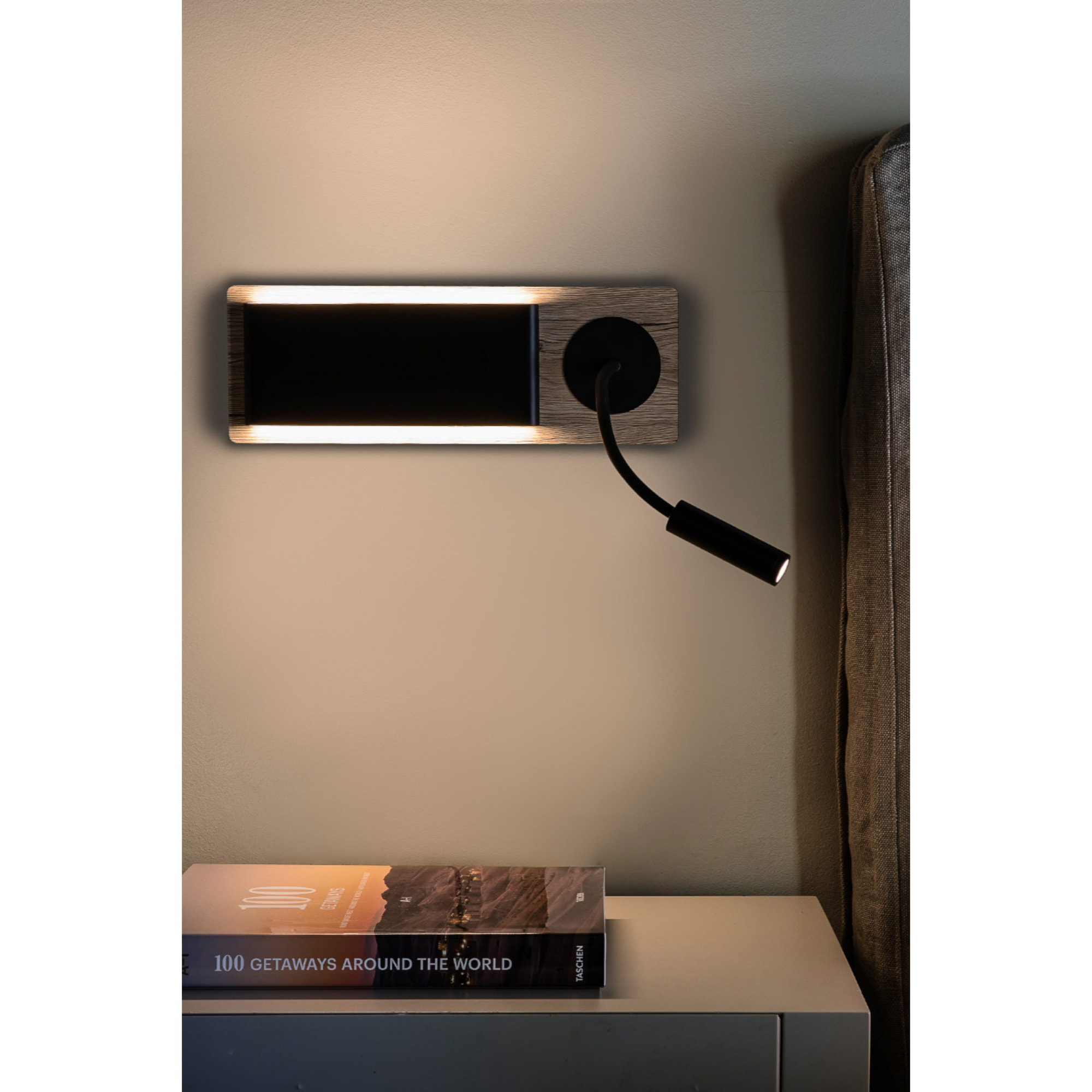 MOOD RCT Aplique negro y madera con lector