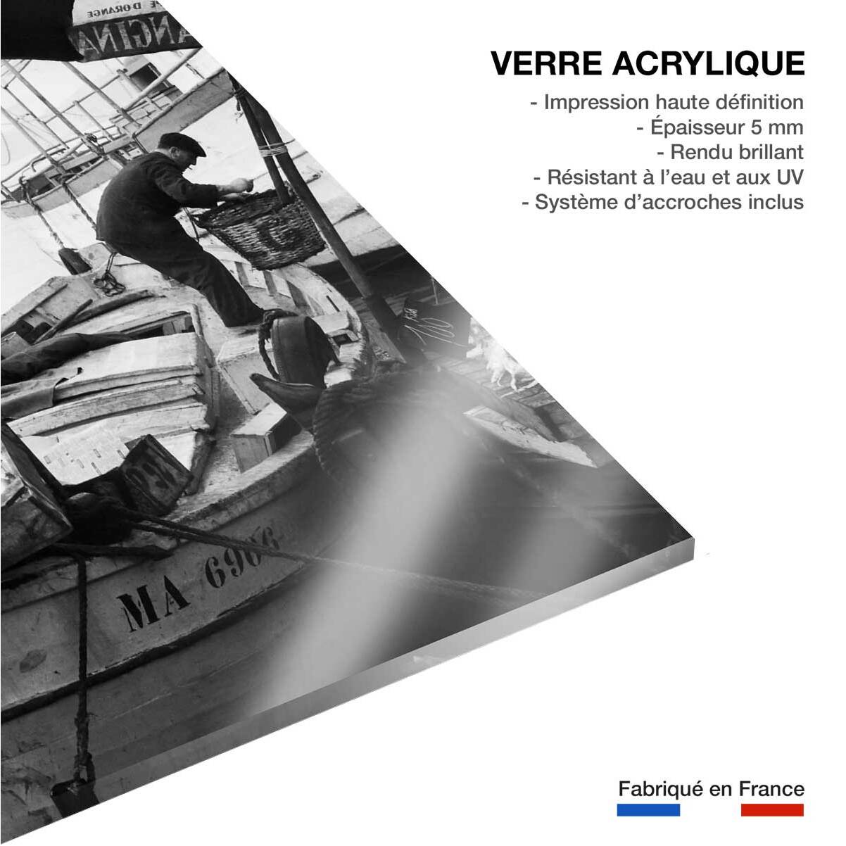 Photo ancienne de Marseille - Le marché aux poissons Tableau plexiglas