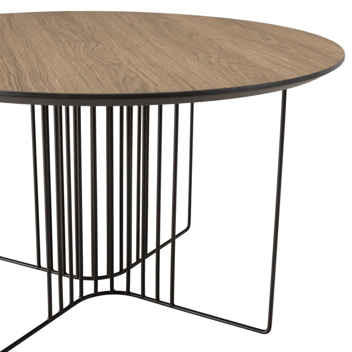 JULIA - Table basse biseautée 70x70cm mocha pieds graphiques métal noir