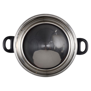 juego de batería de cocina de 8 piezas en acero inoxidable con bases de inducción y mangos ergonómicos