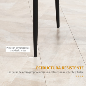Juego de 4 Sillas de Comedor Nórdicas Sillas de Cocina Tapizadas de Piel Sintética con Patas de Acero Carga 120 kg para Salón 41x50x97 cm Negro