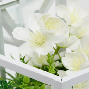 Cage terrarium Fleur artificelle blanc H23 cm