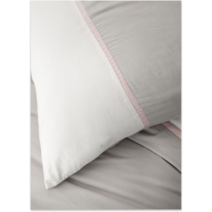 Parure housse de couette percale zinc/pdl