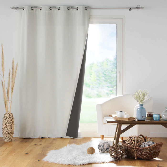 Rideau isolant doublé polaire - Naturel