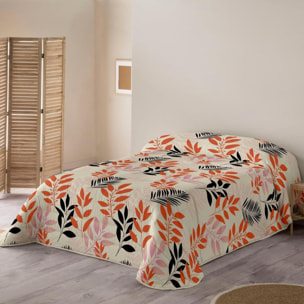 ICEHOME - Edredón Nórdico Estampado - 100% Poliéster Microfibra - 300 gr/m² con Tacto Pluma - Ramo Hojas