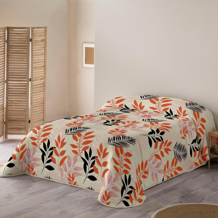 ICEHOME - Edredón Nórdico Estampado - 100% Poliéster Microfibra - 300 gr/m² con Tacto Pluma - Ramo Hojas