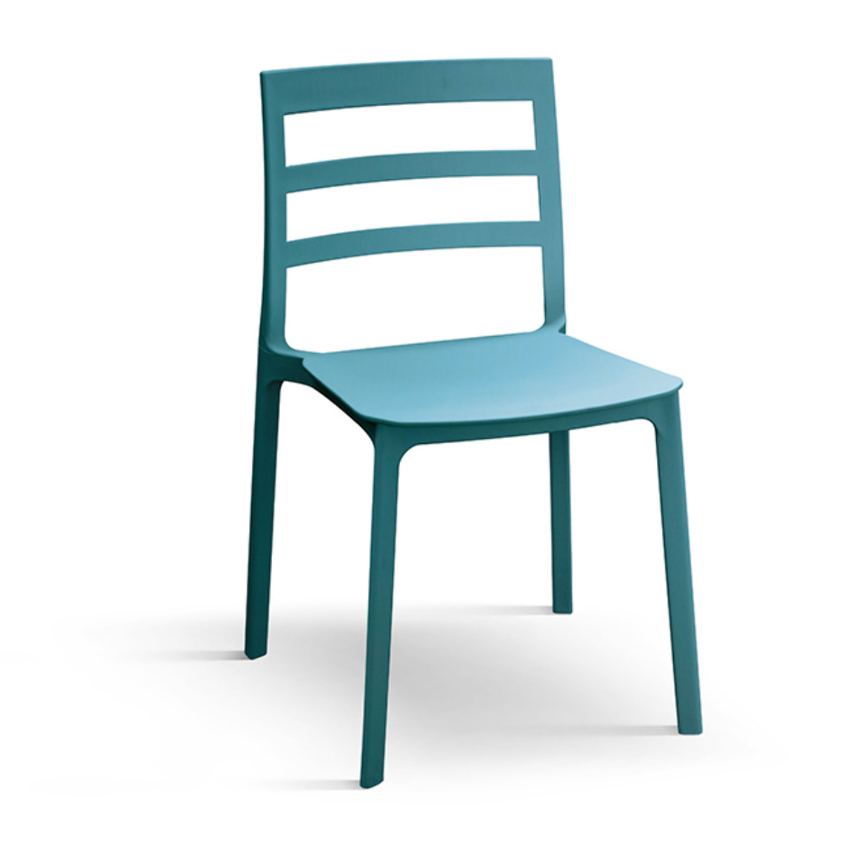 Set di 4 sedie MALAGA in polipropilene blu