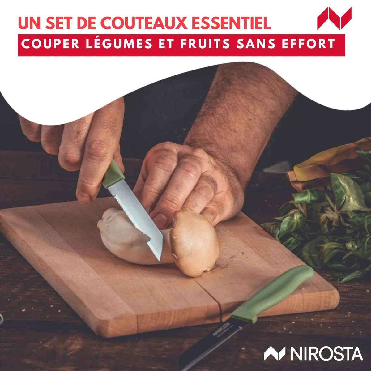 Set de 2 couteaux à légumes 19 cm Nirosta Elemental