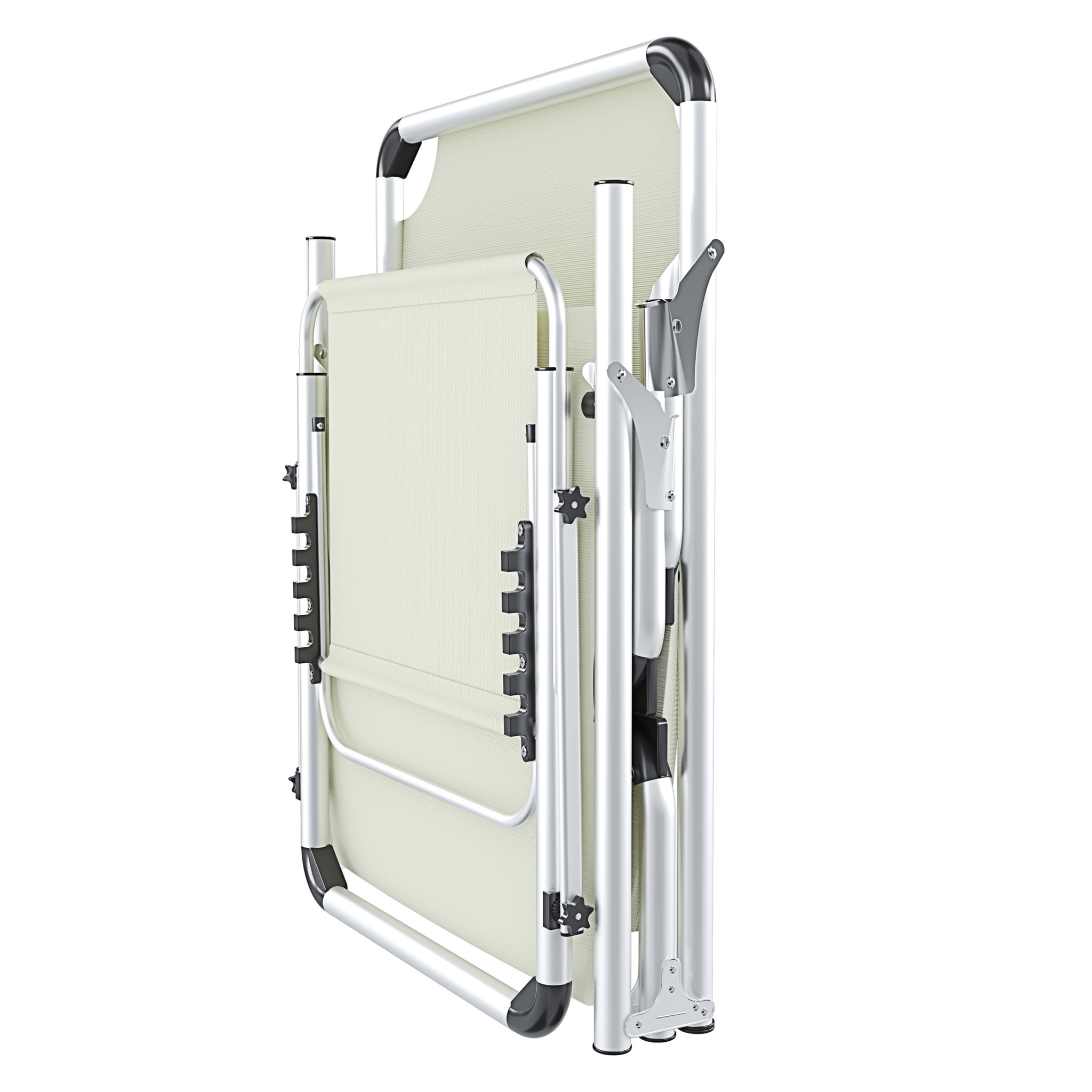 Lettino Pieghevole Prendisole Con Tettuccio Parasole Regolabile 6 Posizioni In Alluminio Sdraio Spiaggia Mare Giardino Piscina 187x59x29 Cm Beige