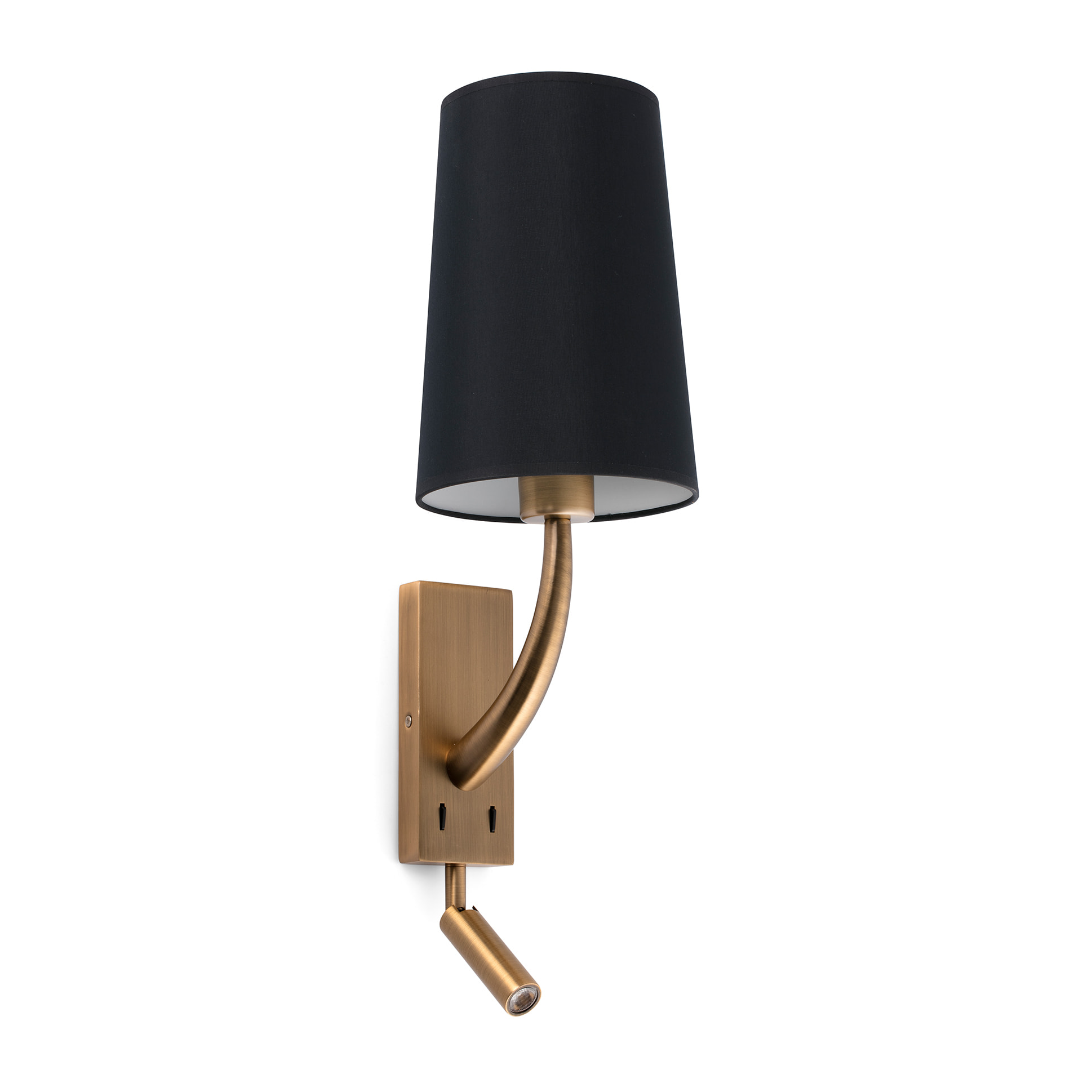 REM Aplique oro viejo mate/negra con lector LED