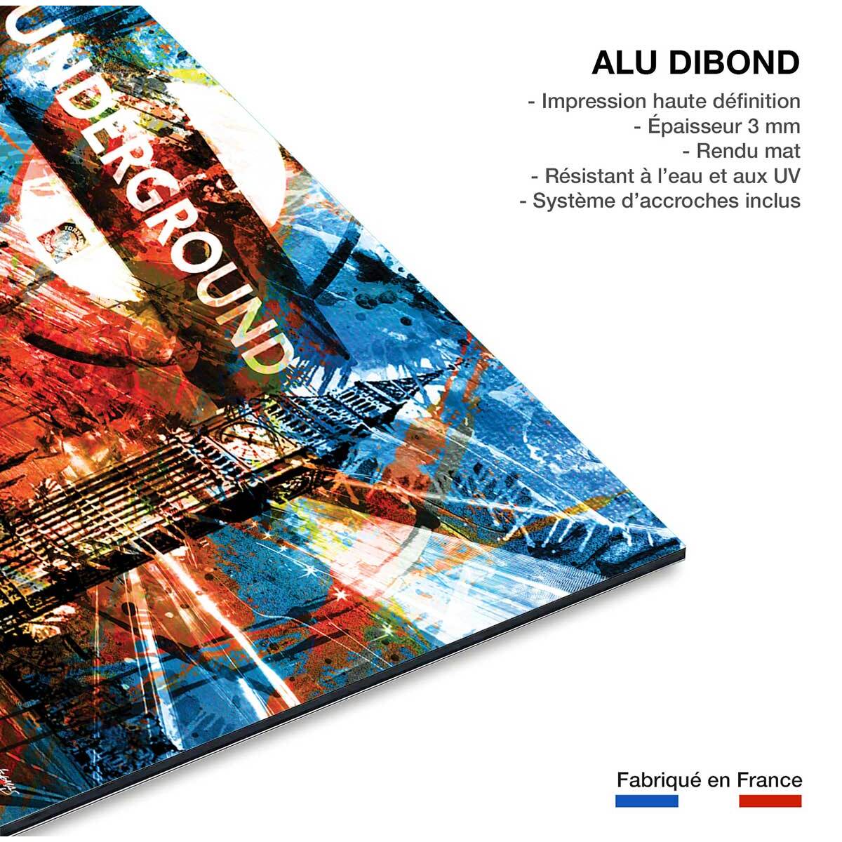 Tableau Affiche illustration graffiti london Tableau alu Dibond