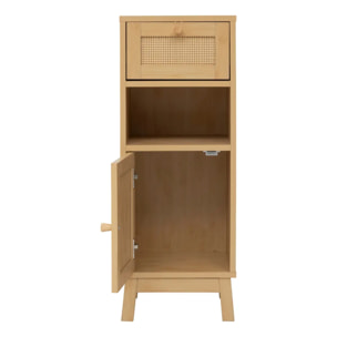 Meuble bas 1 porte 1 niveau Cane marron