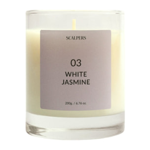 Vela aromática 200gr aroma jazmín blanco scalpers