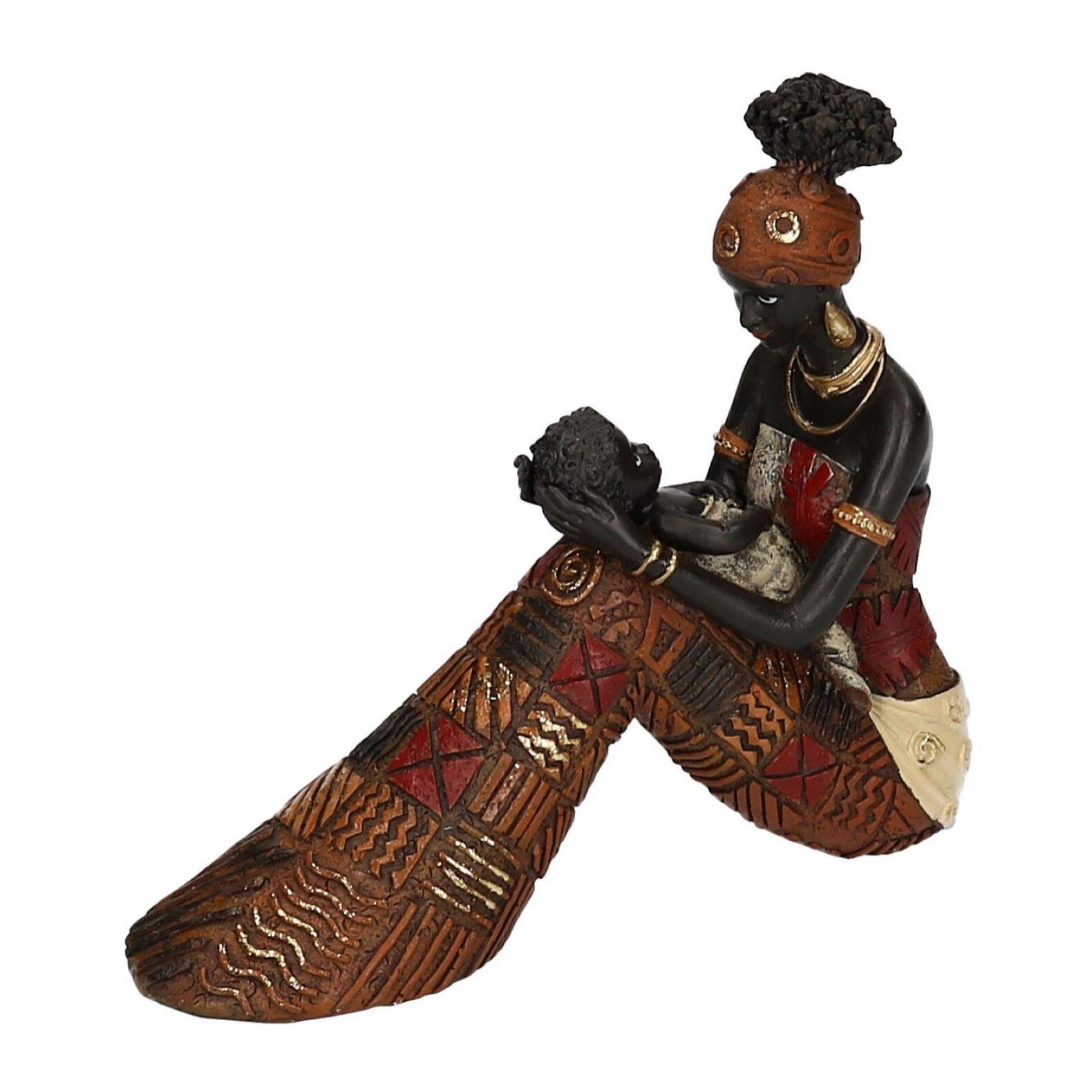 Statua in resina donna africana cm18,5x6h17