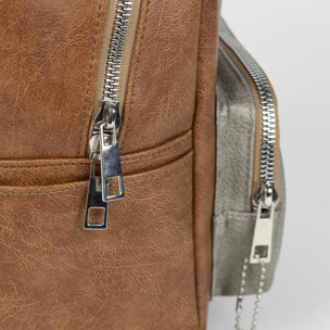 Mochila casual de guardianes de la galaxia - color marrón - 22.5x22.5x7.cm - fabricada en pu - estampado de groot