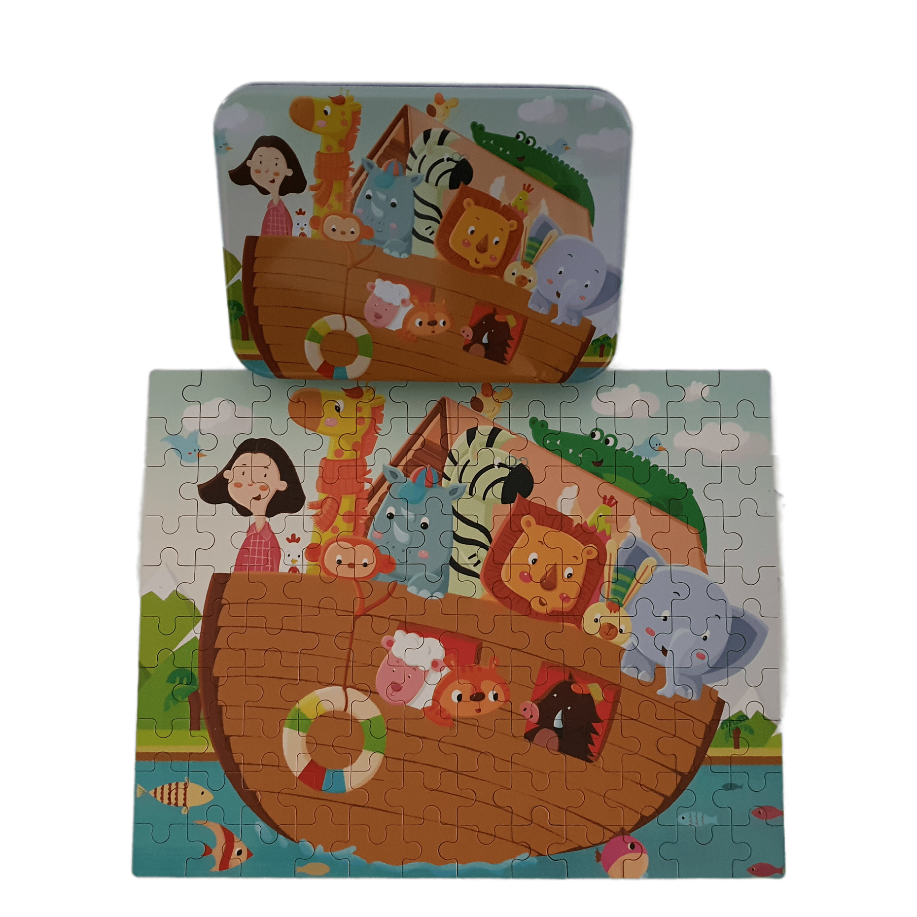 PUZLE DE HISTORIAS: EL ARCA DE NOE - 120 pcs (CAJA METÁLICA)