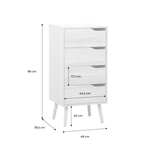 Commode chiffonnier décor bois 4 tiroirs NEPAL