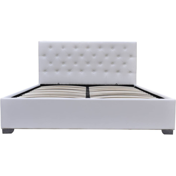 Lit double avec coffre "Tino" - 140 × 190 cm - Blanc