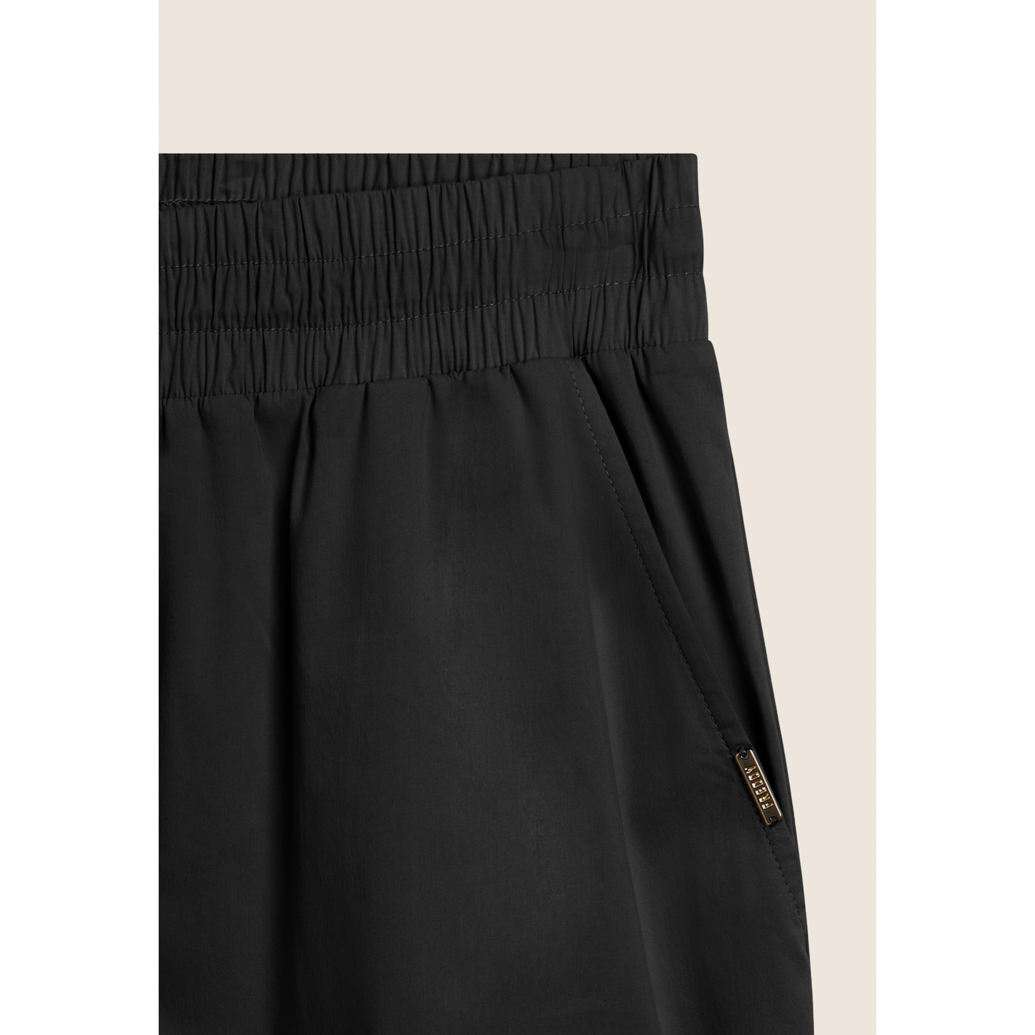 Pantaloni Cropped in Popeline elasticizzato