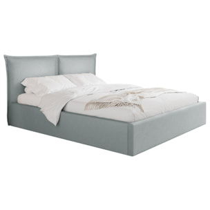 John - lit coffre - 140x200 cm - en velours - sommier inclus - Gris clair