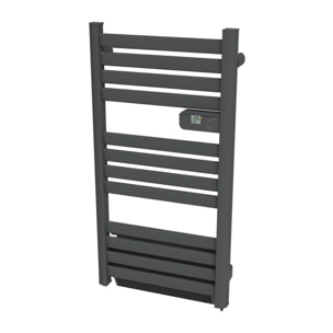 Radiateur sèche-serviette anthracite lames plates 500w soufflerie 1000w