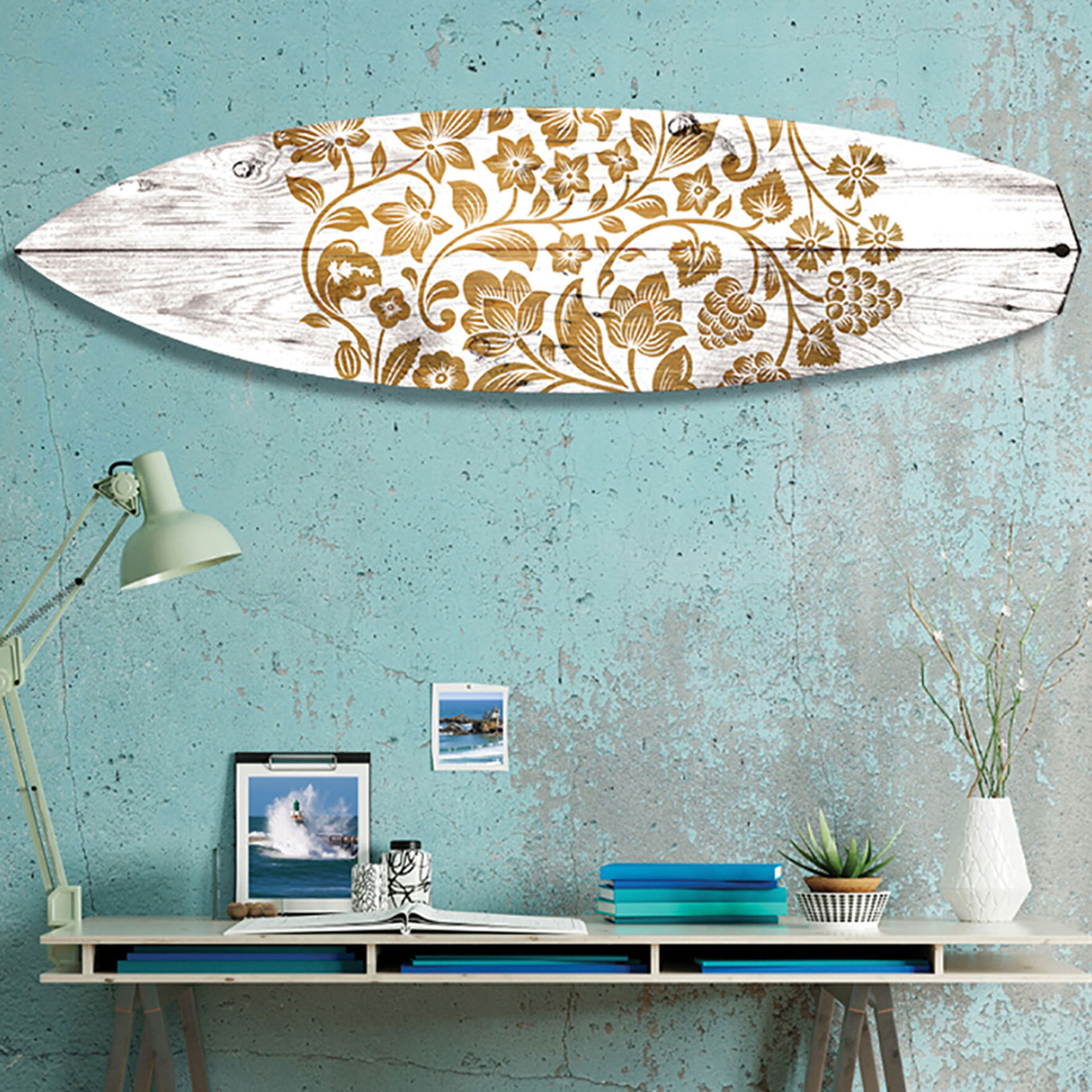 Planche de surf décorative fleurs Tableau alu Dibond