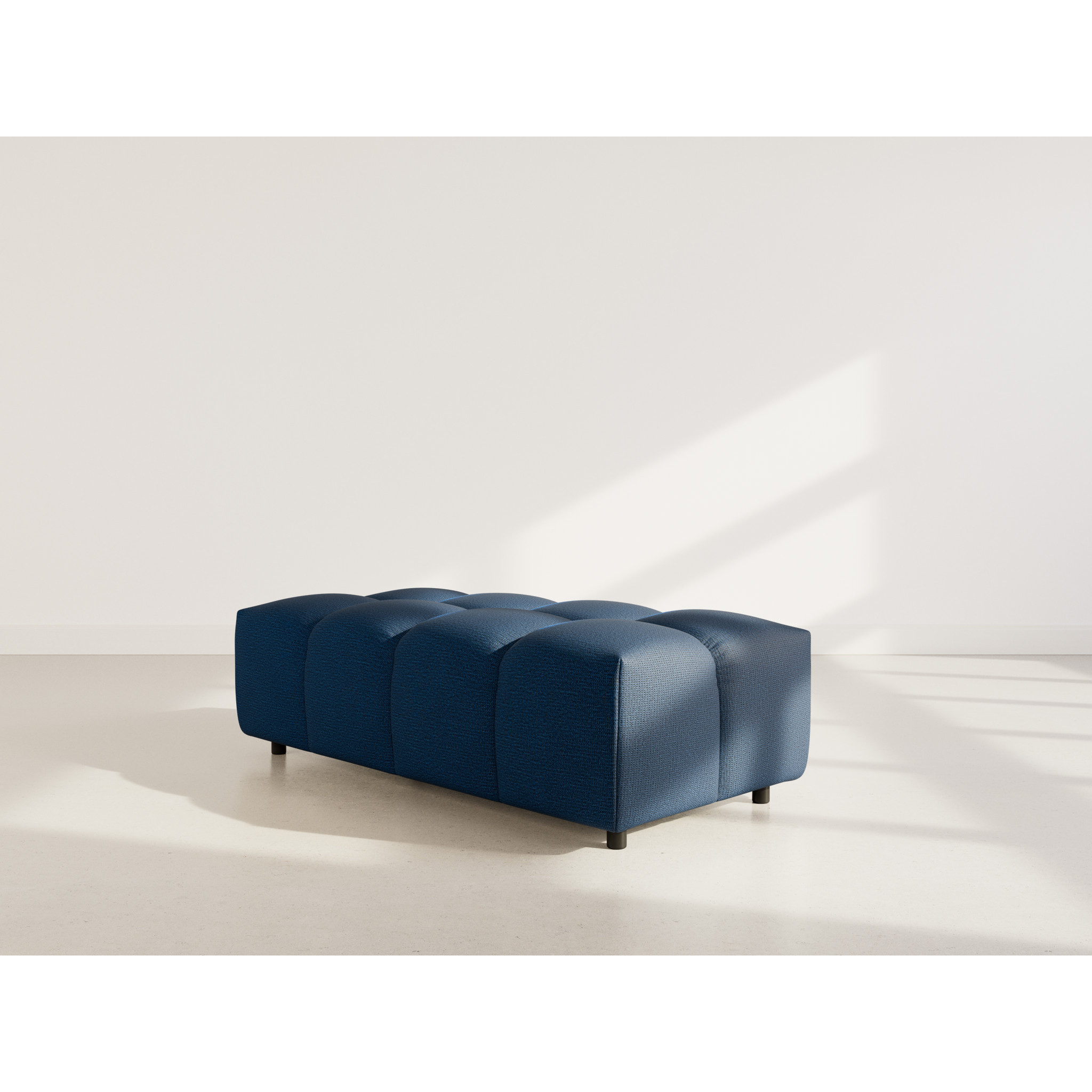 Adelaide - pouf en tissu texturé - Bleu